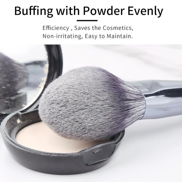 Blue Professional Natural Bristle Badger Hair Makeup Brushes Set With Case - Picture 4 of 5